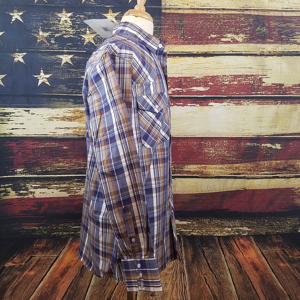 WYOMING TRADERS MENS SNAP UP PLAID WESTERN SHIRT - Picture 3 of 7